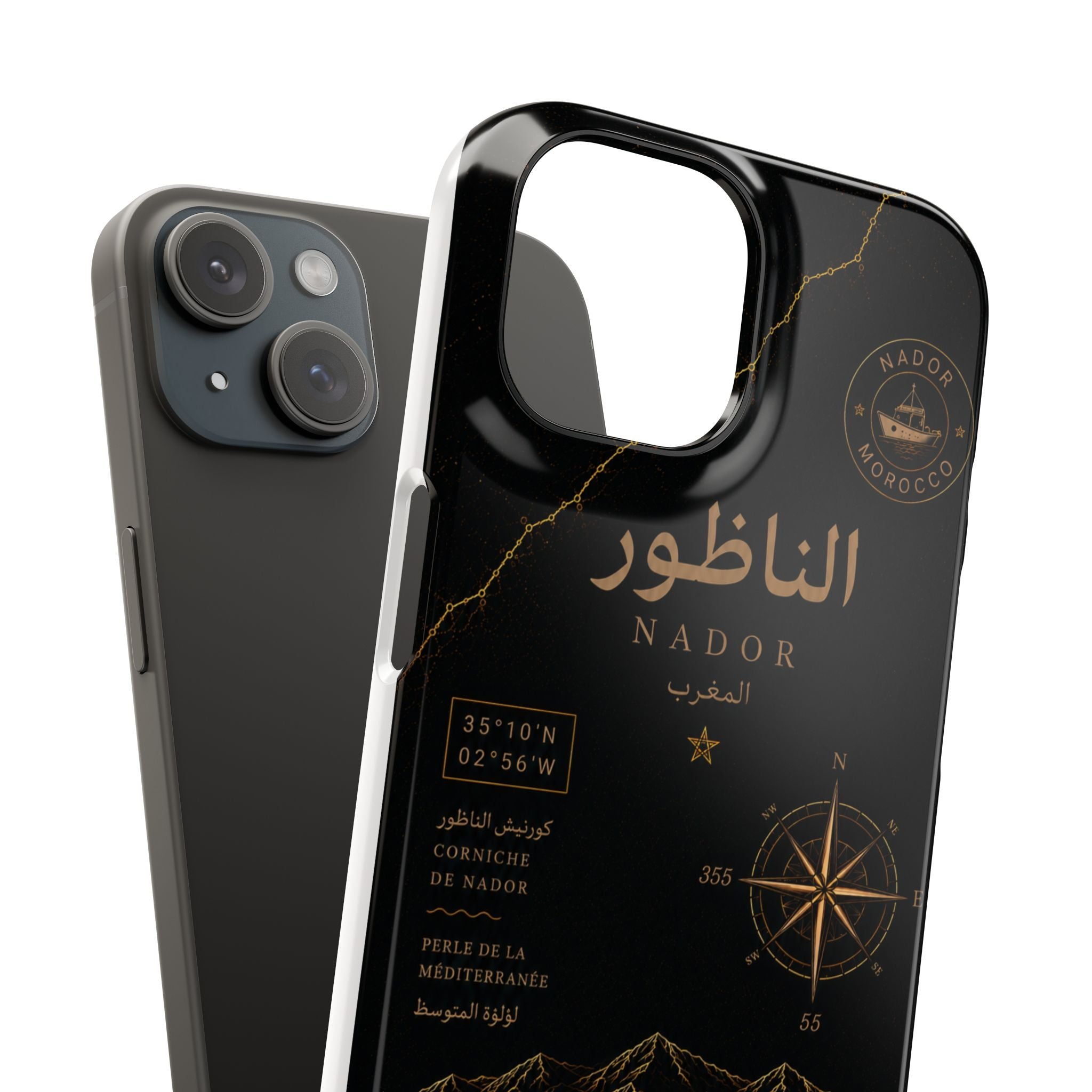 Coque Nador — Marbre Noir & Or | ATLAS