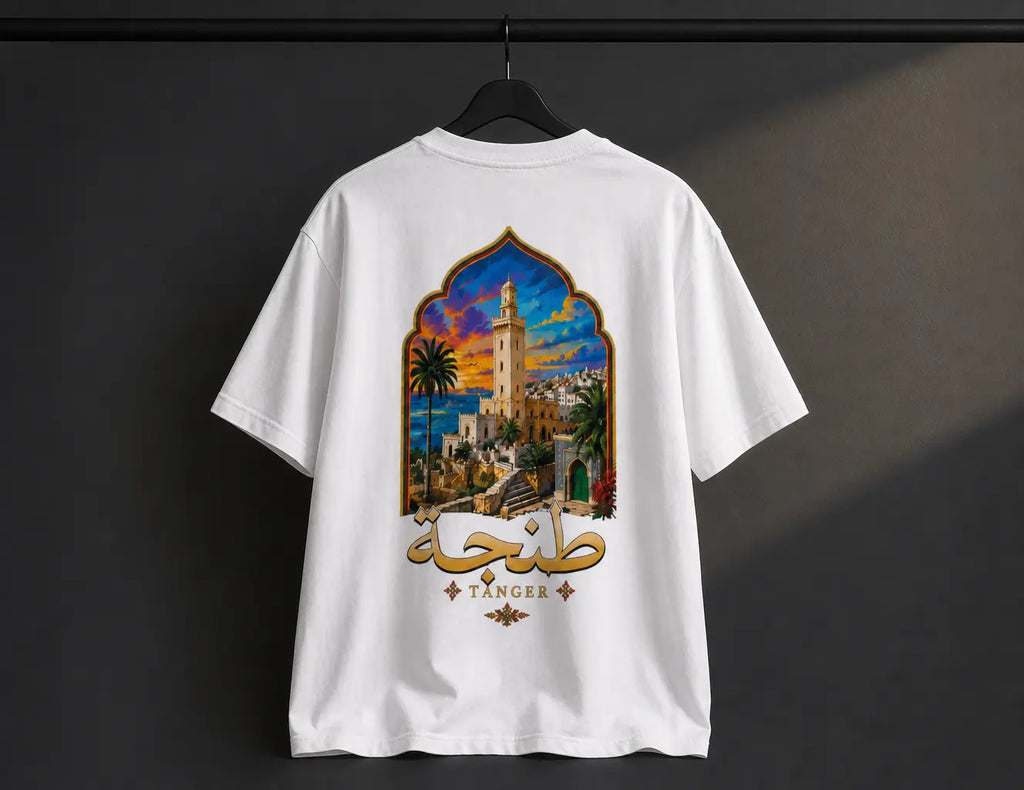 Clean isolated fashion product photograph, 13:10. Present the exact white Tanger 1996 T-shirt alone